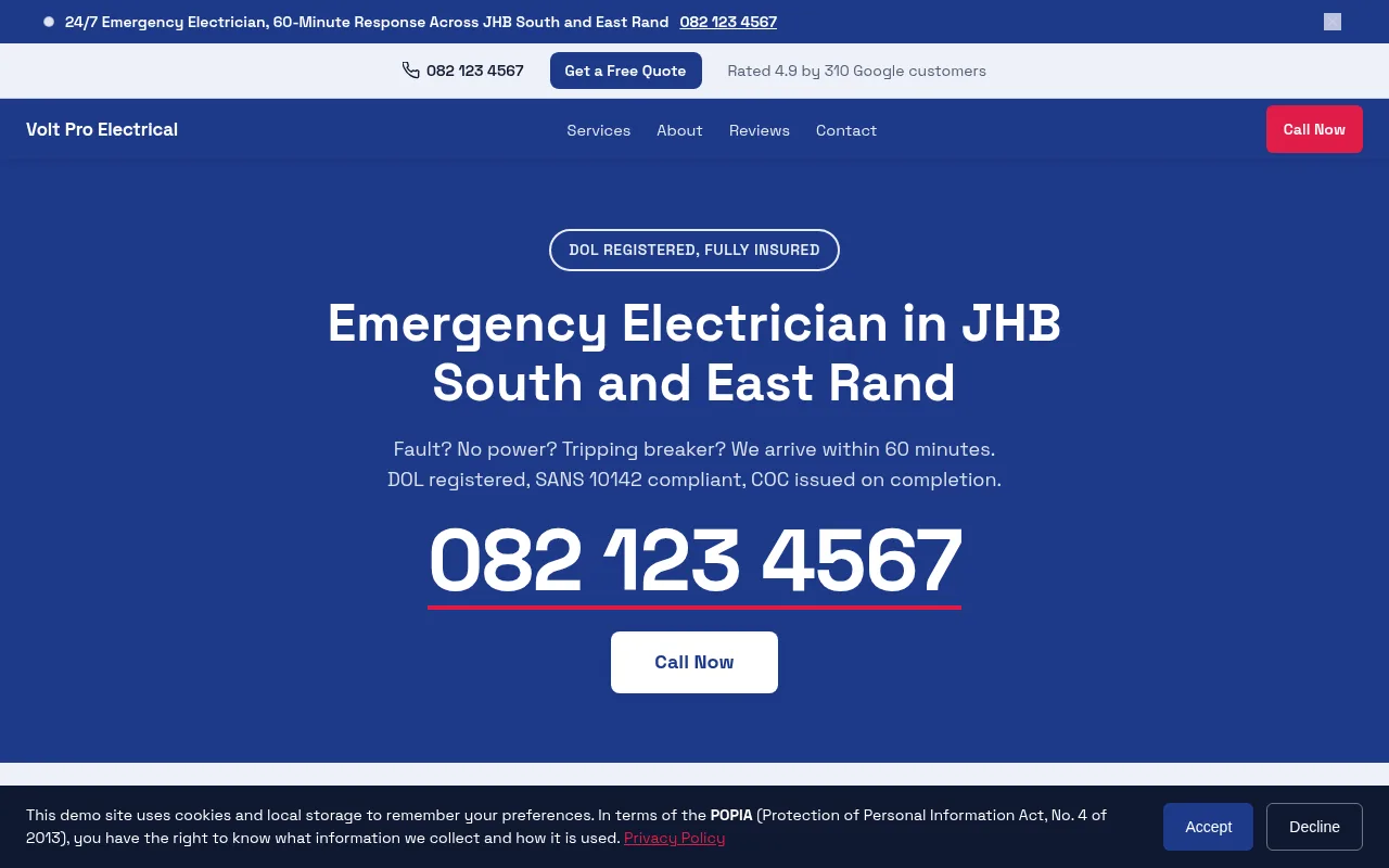 Electrician: emergency response direction